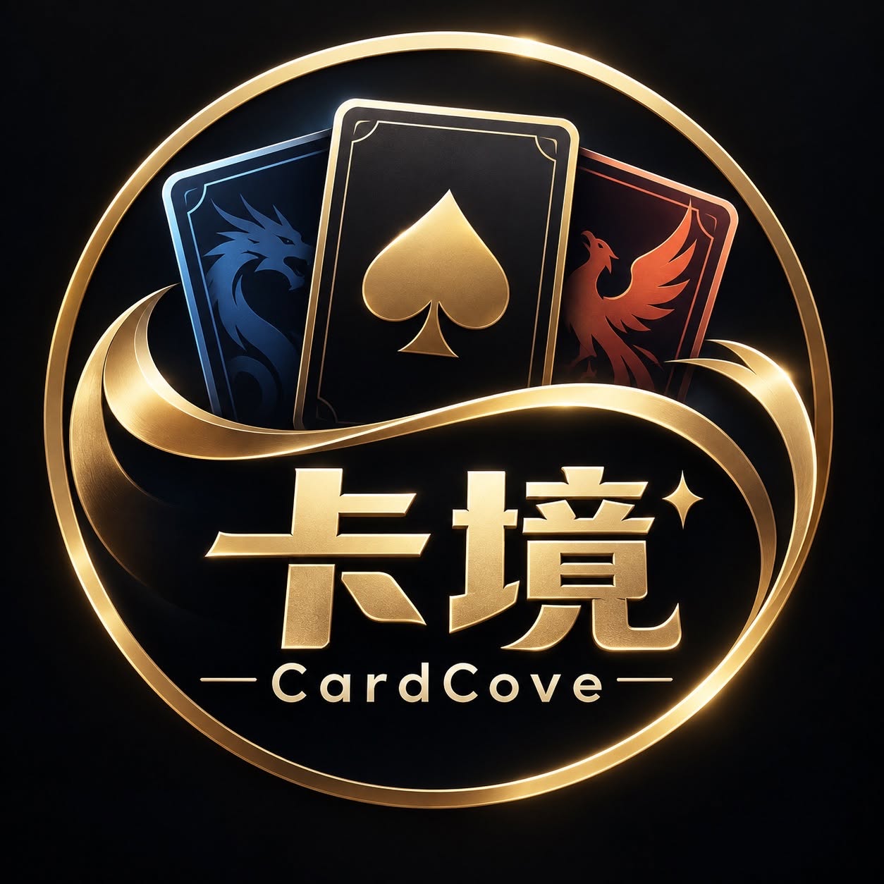CardCove 卡境 black and gold brand emblem